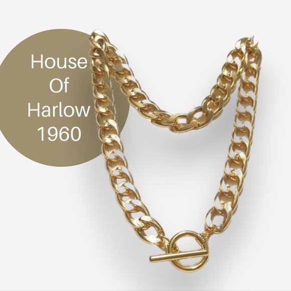 House of Harlow 1960 Jewelry - NWT House of Harlow 1960 Gold Tone Chunky Cuban Link Necklace